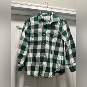 Crewcuts Green and White Plaid Flannel Shirt